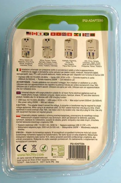 Adattatore da viaggio «TRAVEL ADAPTER 2 USB, TRAVEL UNIVERSAL ADAPTOR» — foto 3 dell'alert A12/1941/19