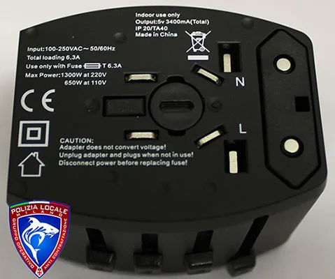 Adattatore di viaggio «TRAVEL ADAPTER» — foto 4 dell'alert A12/03067/23