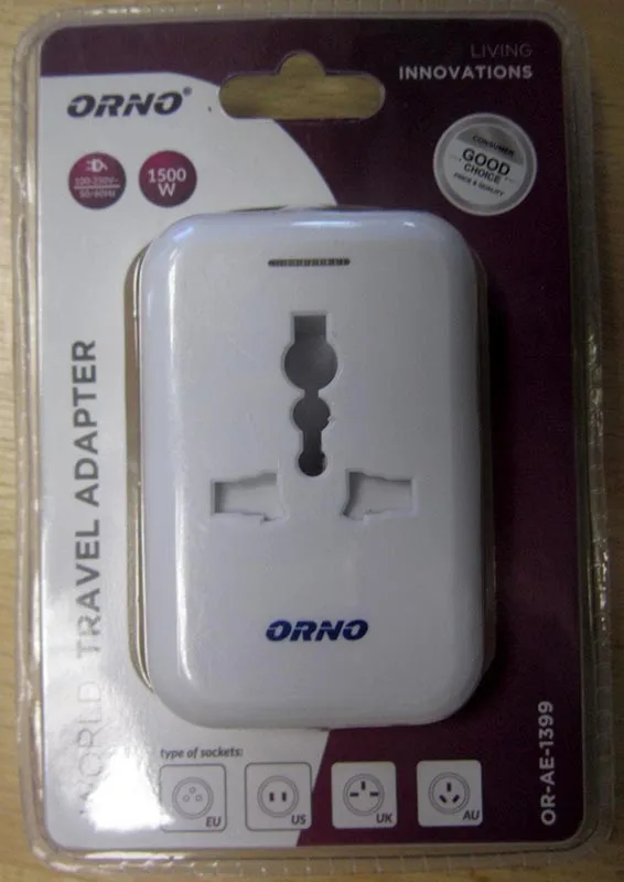 Adattatore da viaggio «Travel adaptor / World Travel Adapter» (ORNO)