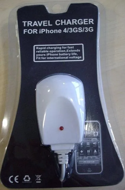 Caricabatterie «Travel charger for iPhone 4/3GS/3G (NOT ORIGINAL)» — foto 1 dell'alert 0766/12