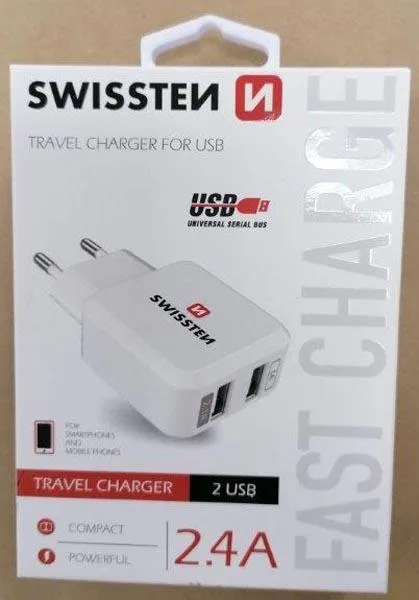 Caricabatterie USB «TRAVEL CHARGER FOR USB» (SWISSTEN)