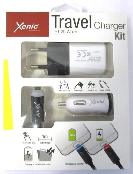 Kit caricabatterie da viaggio «Travel charger kit» (Xenic)
