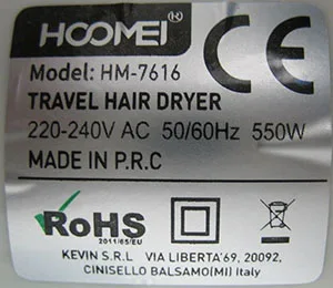 Asciugacapelli «Travel Hair Dryer» — foto 4 dell'alert A12/00494/21