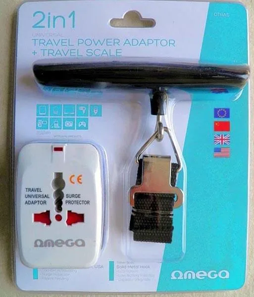 Adattatore della spina di viaggio «TRAVEL POWER ADAPTOR + TRAVEL SCALE» (Omega)