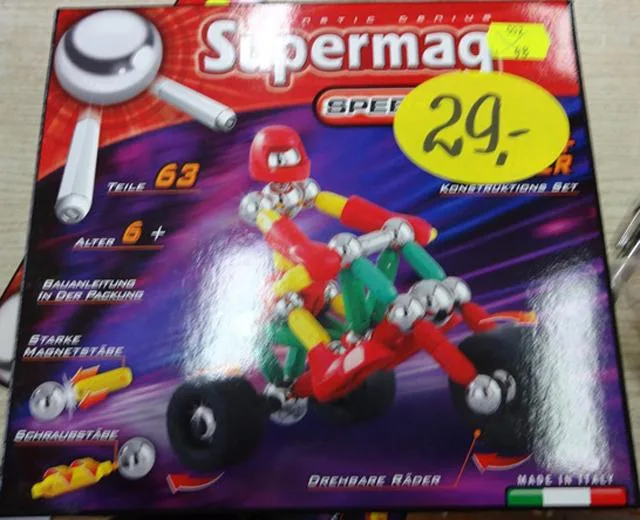 Giocattolo magnetico «Tricycle+Driver» (Supermag)