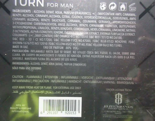 Profumo «Turn for man» — foto 1 dell'alert A12/01748/22