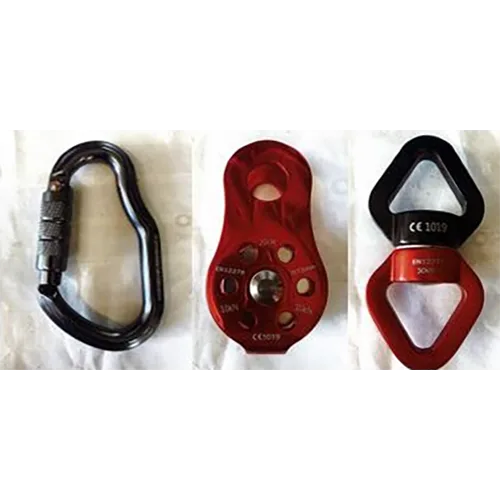 Accessori per trampolino elastico protettivo «Twistlok Carabiners, Rope Pulleys and Swing Swivels»
