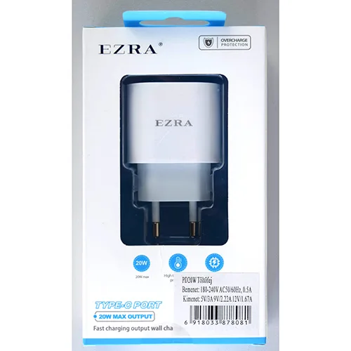 Caricabatterie USB «TYPE-C PORT 20W MAX OUTPUT Fast charging» (EZRA)
