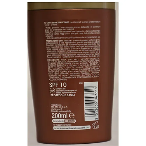 Protezione solare «Ultimate SPF10» — foto 3 dell'alert A12/02256/24