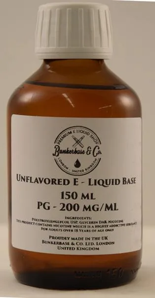 Liquido per sigarette elettroniche «Unflavored e-liquid base» — foto 1 dell'alert A12/0914/18