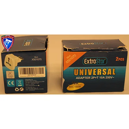 Adattatore di viaggio «UNIVERSAL ADAPTER 2P+T» (Extrastar)