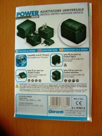 Adattatore della spina «UNIVERSAL ADAPTER» — foto 2 dell'alert A12/0896/13
