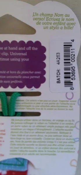Supporto di succhietto «Universal pacifier clip» — foto 3 dell'alert A11/0150/17