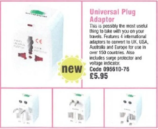 Adattatore della spina di viaggio &amp; #13; &amp; #13; «Universal Plug Adaptor» — foto 2 dell'alert A12/1374/12