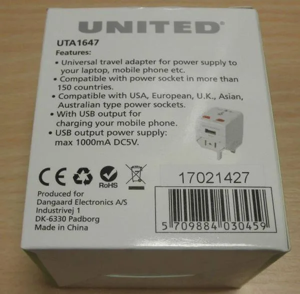 Adattatore della spina di viaggio «Universal Travel Adapter» — foto 4 dell'alert A12/1467/18