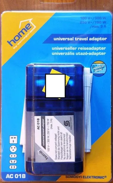 Adattatore della spina di viaggio &amp; #13; &amp; #13; «Universal travel adaptor» — foto 3 dell'alert A12/0162/13