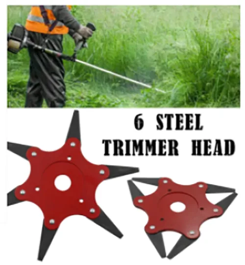Attacco di taglio a flail per decespugliatrice «Upgrade 6 Blades Steel Outdoor Trimmer Head Razors 65Mn Lawn Mower Grass Weed Cutter» — foto 1 dell'alert A12/01282/20