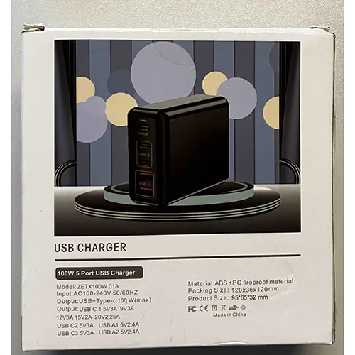 Caricabatterie USB C «USB C Ladegerät 100W, USB C Netzteil 5 Ports mit Schalter, GaN PD 45W Laptop Port, Gefle…» — foto 7 dell'alert SR/02990/25