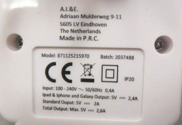 Caricabatterie USB «USB POWER ADAPTER» — foto 3 dell'alert A12/0836/18