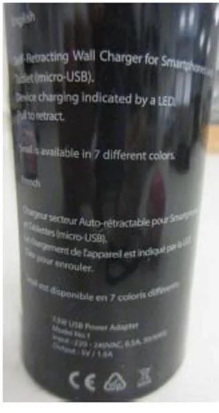 Alimentazione elettrica «USB Power Adapter - Self-Retracting Wall Charger for Smartphones» — foto 2 dell'alert A12/1299/15