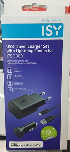 Caricabatterie da viaggio USB «USB Travel Charger Set With Lightning Connector» — foto 1 dell'alert A12/00434/22