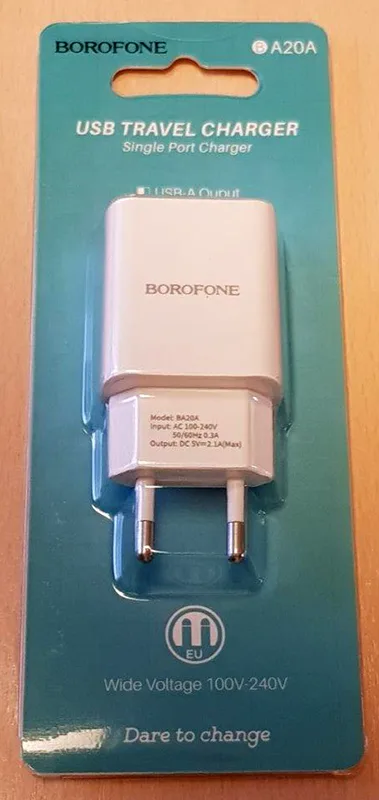 Caricabatterie da viaggio USB «USB travel charger. Single port charger.» (BOROFONE)