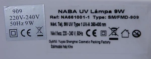 Lampada per unghie UV «UV Lámpa» — foto 2 dell'alert A12/0547/18