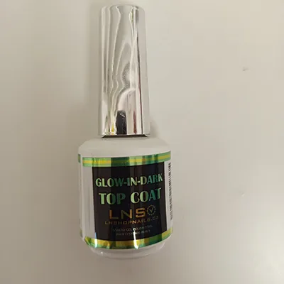 Smalto per unghie in gel «UV/LED GEL POLISH, GLOW-IN-DARK, TOP COAT» (LNS)