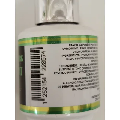 Smalto per unghie in gel «UV/LED GEL POLISH, GLOW-IN-DARK, TOP COAT» — foto 2 dell'alert SR/00862/26