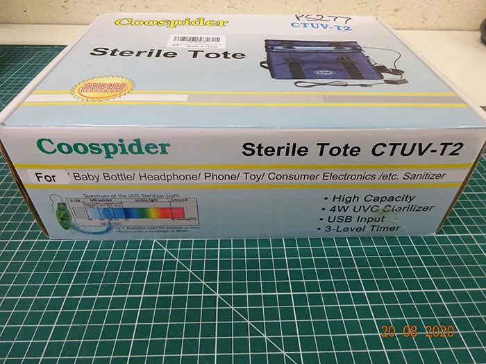 Borsa sterilizzatore UV «UV Tote Bag Steriliser» — foto 2 dell'alert A11/00119/20