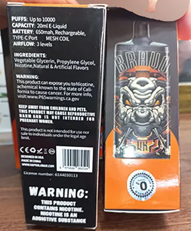 Sigaretta elettronica usa e getta «Vapsolo King 10000 E-Cigarette Disposable» — foto 1 dell'alert A12/00003/24
