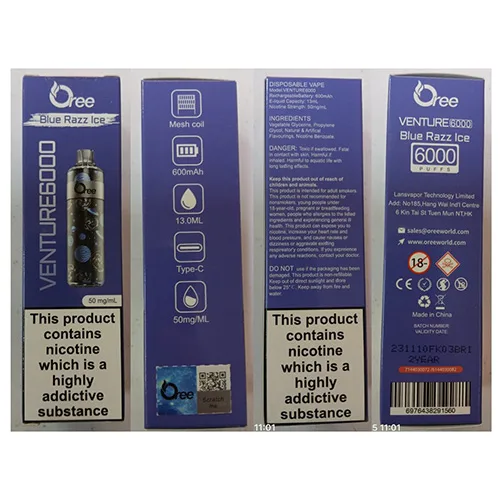 Sigaretta elettronica monouso «VENTURE6000» (Oree)