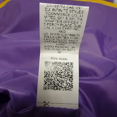 Giacca «Veste à capuchon mauve et zip jaune» — foto 4 dell'alert SR/00034/26