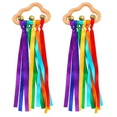 Giocattolo a nastro «VEYLIN Sensory Ribbons for Babies, 2 Pack Rainbow»