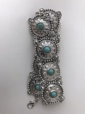 Collana di collane «Vintage snidad blomma turkos choker halsband» — foto 1 dell'alert A12/00896/23