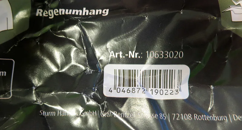 Impermeabile «Vinyl poncho 0,15 mm Vinyl Poncho 0,15 mm» — foto 3 dell'alert A12/00311/20