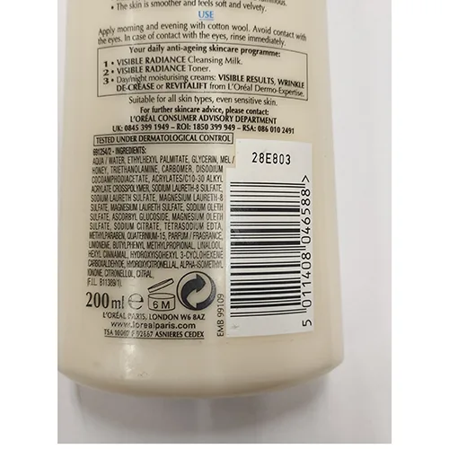 Latte detergente «Visible Radiance» — foto 2 dell'alert A12/03699/24