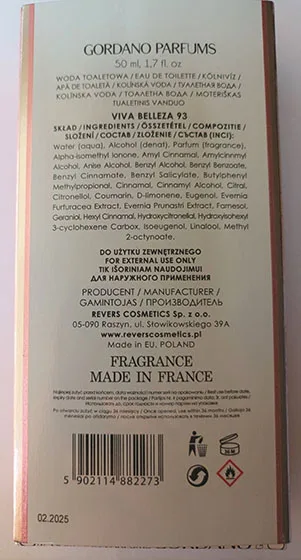 Eau de toilette «Viva Belleza 93» — foto 2 dell'alert A12/03015/23