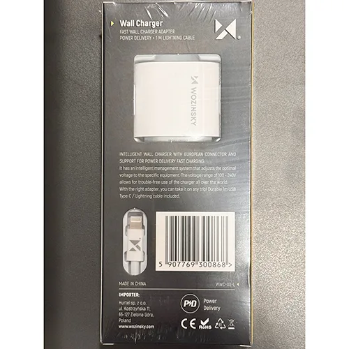 Caricabatterie USB «Wall Charger, Fast Wall Charger Adapter Power Delivery + 1M Lightning Cable» — foto 2 dell'alert A11/00140/24