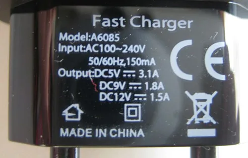 Caricabatterie USB «WALL CHARGER QC 3.0 (on the packaging), FAST CHARGER (on the product)» — foto 2 dell'alert A11/00064/21