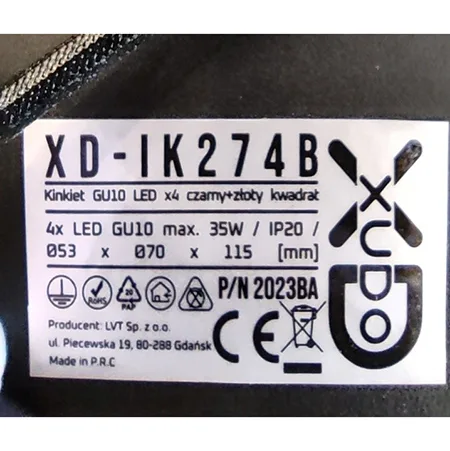Lampada «Wall Lamp GU10 LED X4 Square» — foto 6 dell'alert SR/01291/26