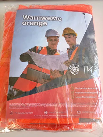 Giubbotto di sicurezza «Warnweste orange» — foto 1 dell'alert A12/02510/23