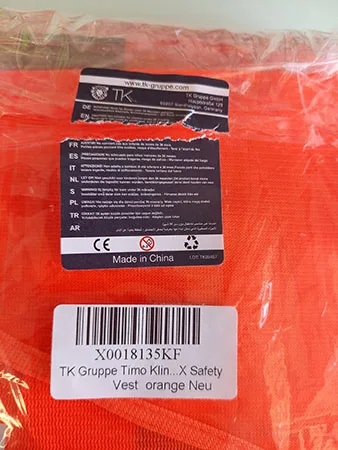 Giubbotto di sicurezza «Warnweste orange» — foto 2 dell'alert A12/02510/23