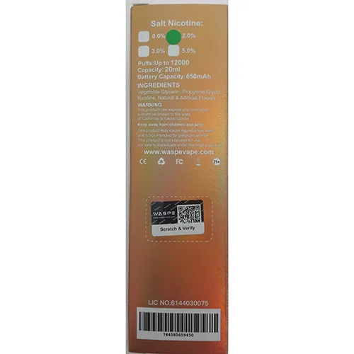 Sigaretta elettronica usa e getta «WASPE 12000 PUFFS STRAWBERRY MANGO» — foto 2 dell'alert A12/00310/24