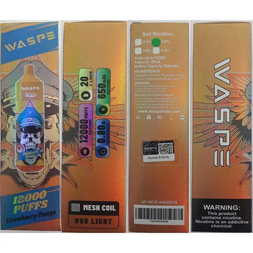 Sigaretta elettronica usa e getta «WASPE 12000 PUFFS STRAWBERRY MANGO» — foto 3 dell'alert A12/00310/24