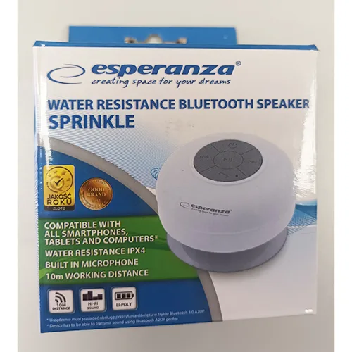 Altoparlante Bluetooth «Water resistance bluetooth speaker sprinkle» (esperanza®)