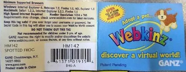 Giocattolo morbido «Webkinz discover a virtual world» — foto 3 dell'alert A12/1201/14