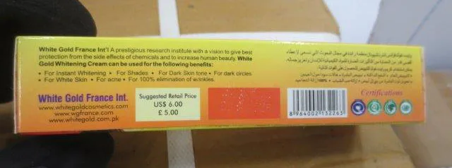 Crema schiarente per la pelle. «White Gold whitening cream with papaya extract» — foto 4 dell'alert A12/01644/22