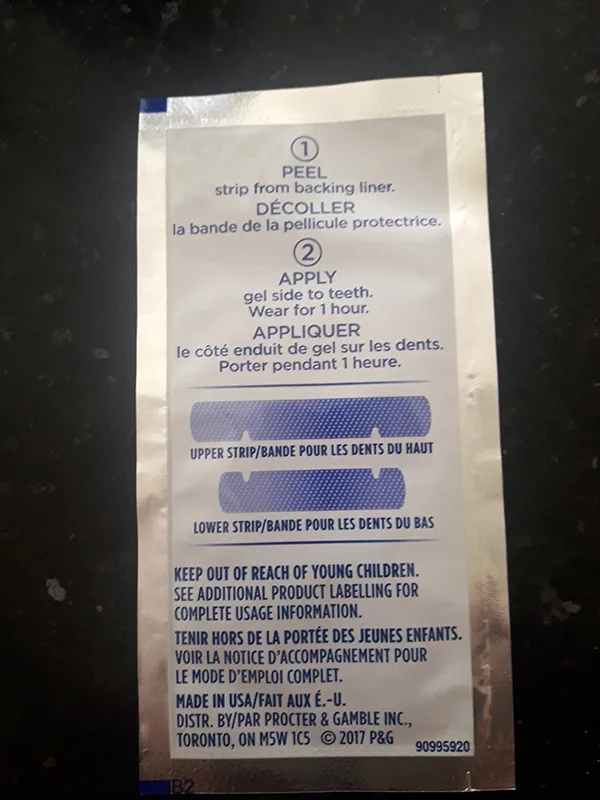 Strisce di sbiancamento dei denti «Whitestrips» — foto 2 dell'alert A12/01349/20