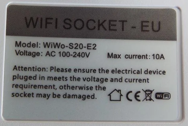 Presa telecomandata «WiFi Smart Socket S20» — foto 2 dell'alert A12/1577/15
